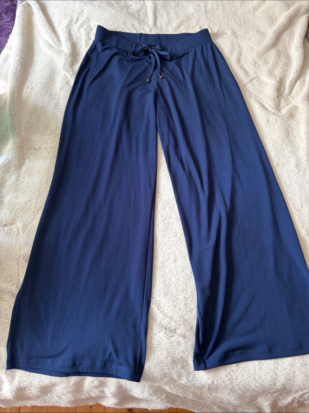 Jones New York Navy Wide-Leg Drawstring Pants